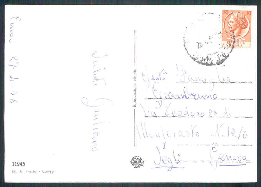 Cuneo città Corso 4 Novembre Auto Foto FG cartolina MZ0691 – retro