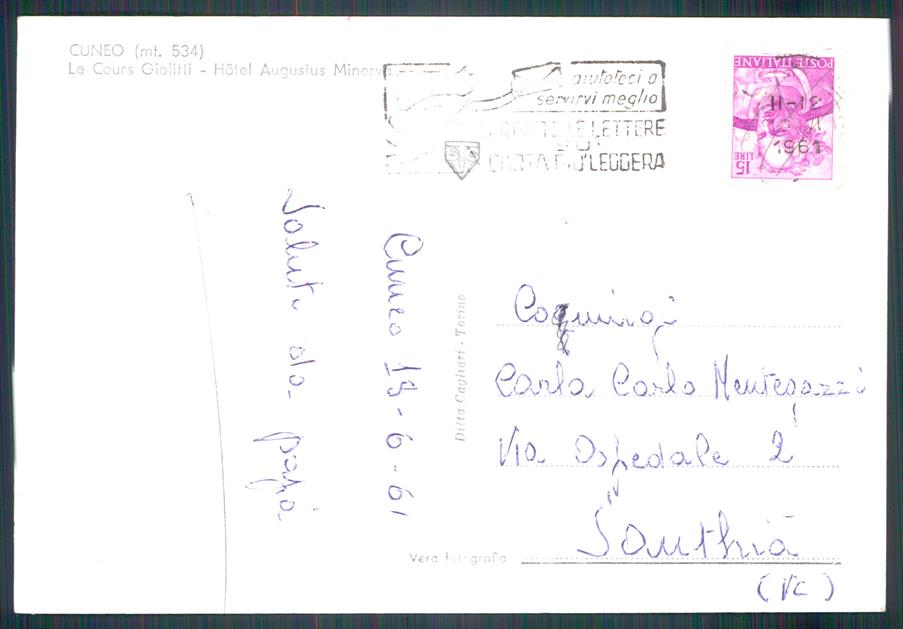 Cuneo città Corso Giolitti Auto Foto FG cartolina MZ0692 – retro