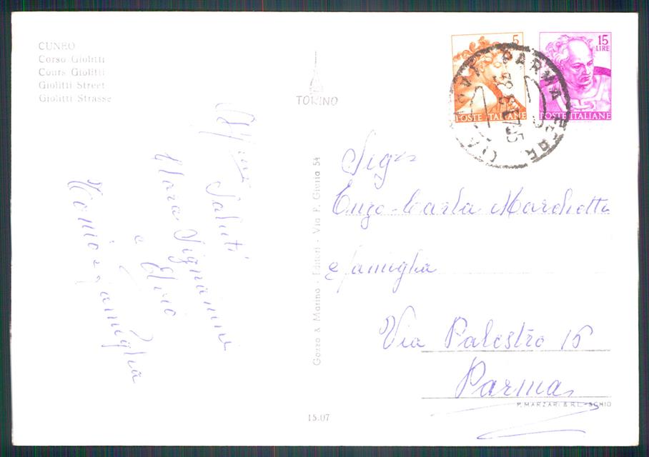 Cuneo città Corso Giolitti Auto Foto FG cartolina MZ0694 – retro