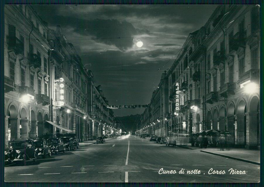 Cuneo città Corso Nizza Chiaro di Luna Auto Foto FG cartolina MZ0708 – fronte