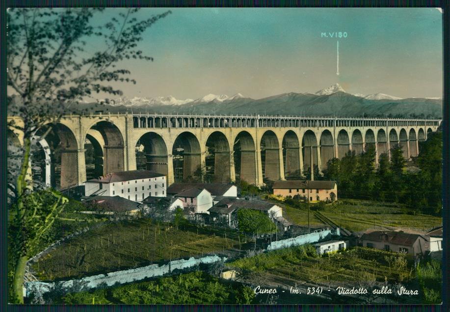 Cuneo città Viadotto sulla Stura Foto FG cartolina MZ0718 – fronte