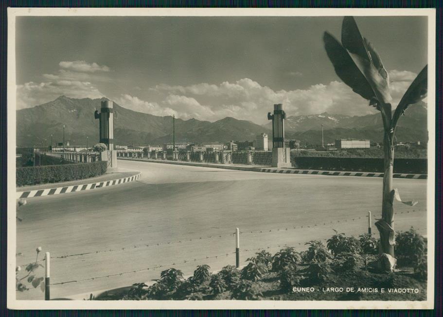 Cuneo città Viadotto Largo De Amicis Fascismo Foto FG cartolina MZ0719 – fronte