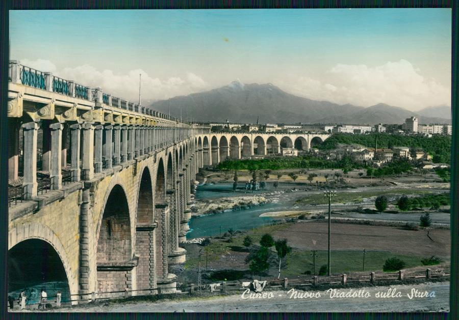 Cuneo città Viadotto sulla Stura Foto FG cartolina MZ0722 – fronte