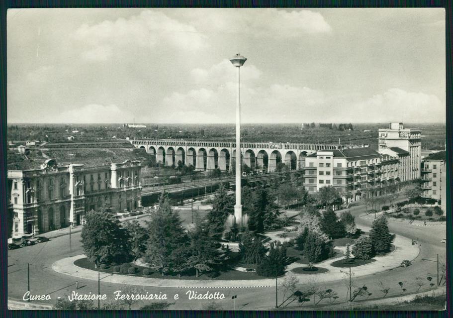 Cuneo città Stazione Viadotto Foto FG cartolina MZ0742 – fronte