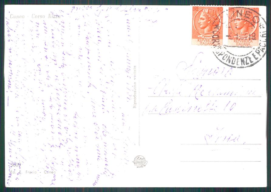 Cuneo città Corso Nizza Foto FG cartolina MZ0762 – retro