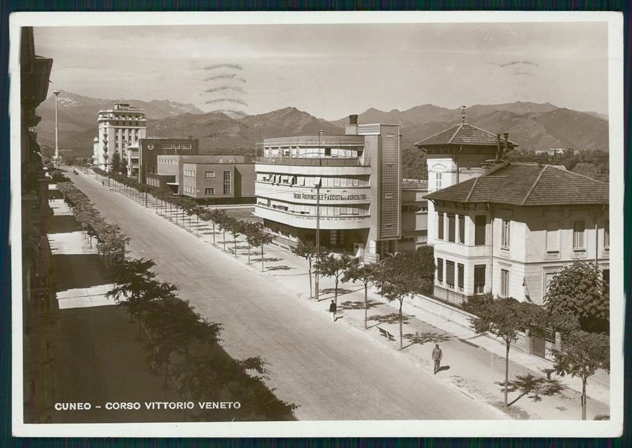 Cuneo città Corso Vittorio Veneto Fascismo Foto FG cartolina MZ0778 – fronte