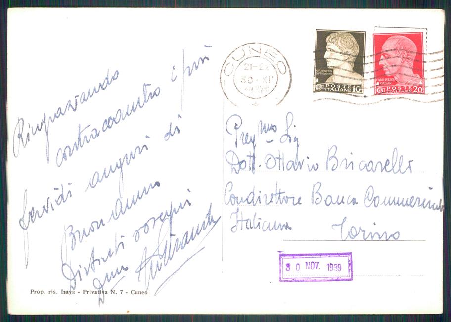 Cuneo città Corso Vittorio Veneto Fascismo Foto FG cartolina MZ0778 – retro