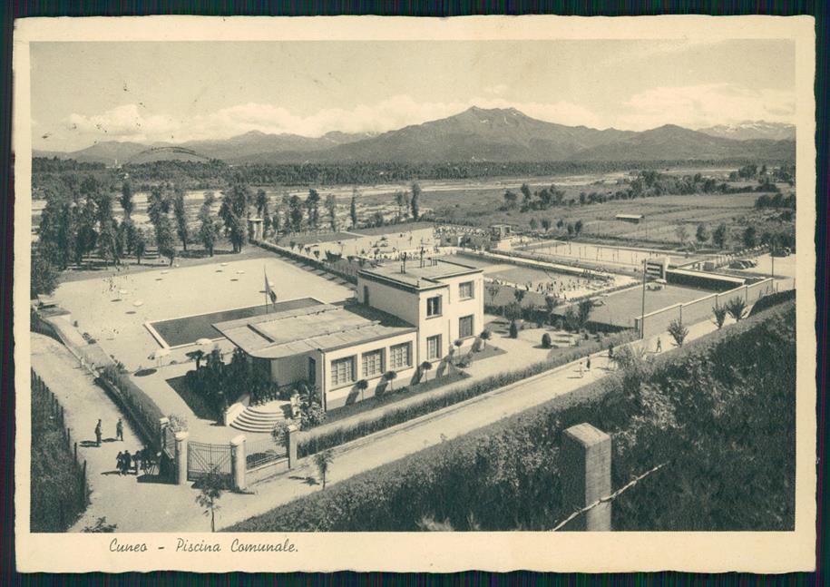 Cuneo città Piscina Comunale TRACCA UMIDO Foto FG cartolina MZ0793 – fronte