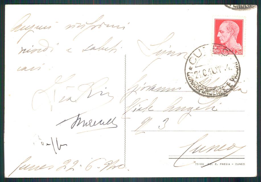 Cuneo città Portici FG cartolina MZ0815 – retro
