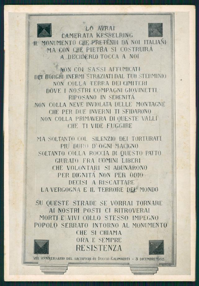 Cuneo città Palazzo Comunale Lapide FG cartolina MZ0823 – fronte