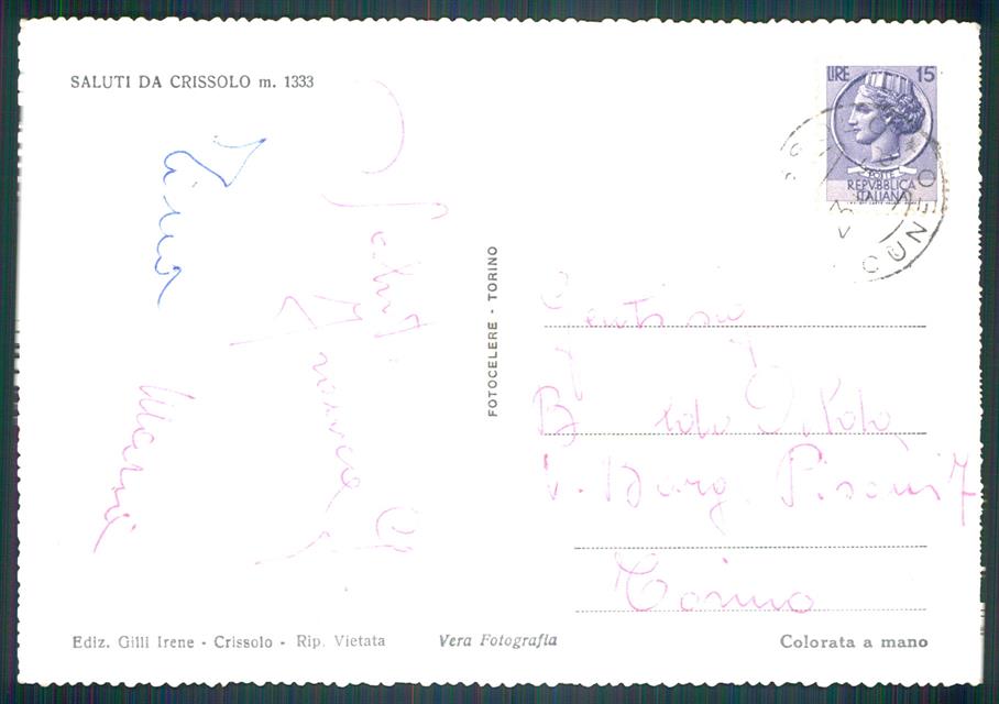 Cuneo Crissolo Lungo Po Foto FG cartolina MZ0833 – retro