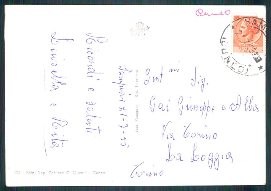 Cuneo Sampeyre Lago di Foto FG cartolina MZ0840 – retro