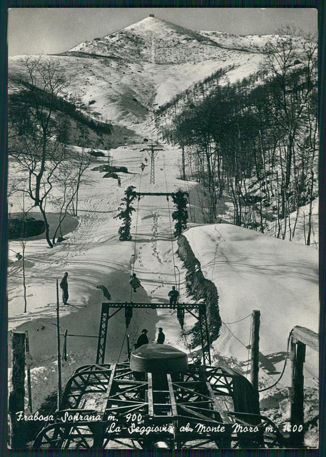 Cuneo Frabosa Soprana Seggiovia Monte Moro Nevicata Foto FG cartolina MZ0841 – fronte