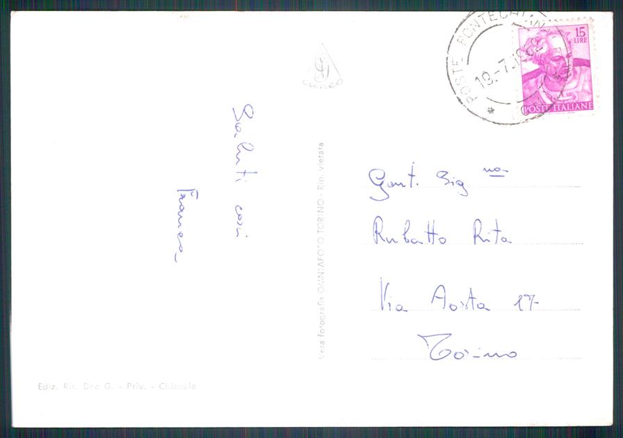 Cuneo Ponte Chianale Foto FG cartolina MZ0844 – retro