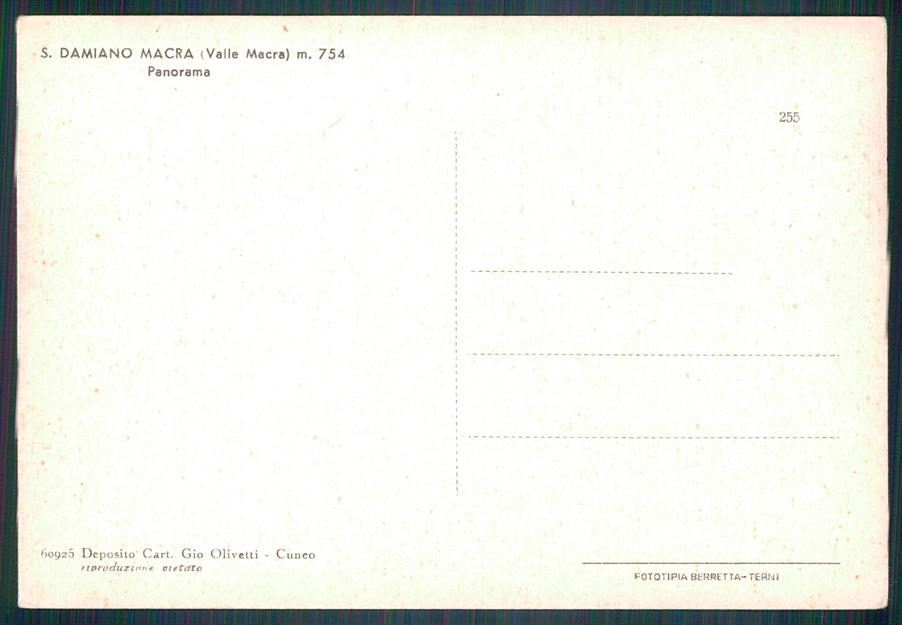 Cuneo San Damiano Macra FG cartolina MZ0852 – retro