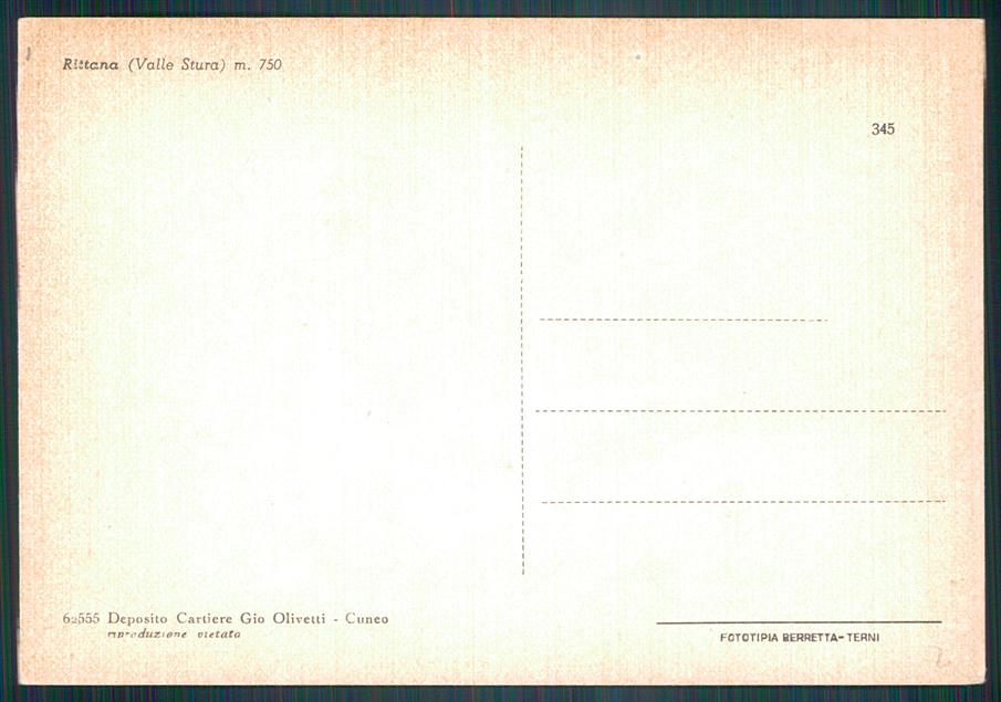 Cuneo Rittana FG cartolina MZ0854 – retro