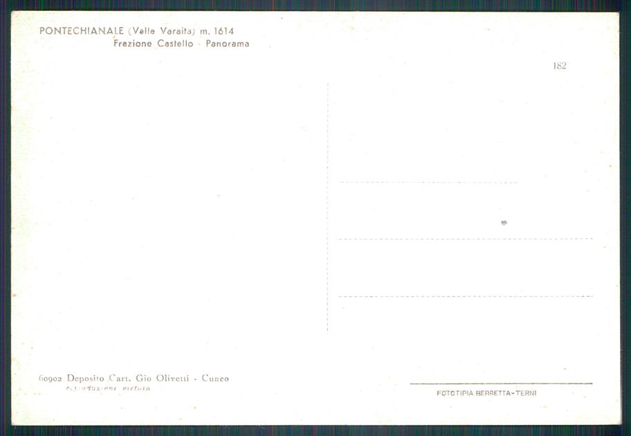 Cuneo Pontechianale Castello Diga FG cartolina MZ0857 – retro