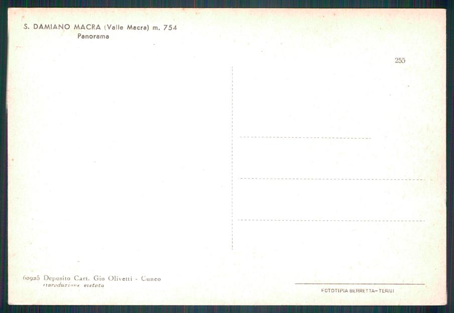 Cuneo San Damiano Macra FG cartolina MZ0864 – retro