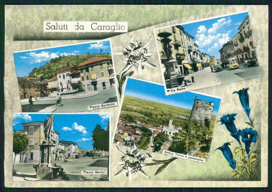 Cuneo Caraglio Saluti da Stelle Alpine Foto FG cartolina MZ0897 – fronte