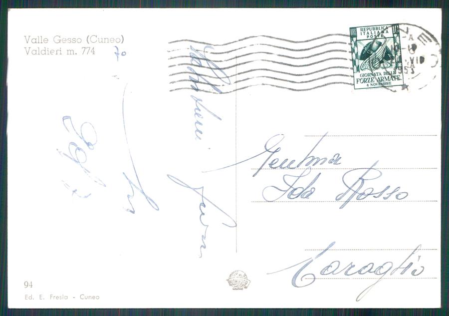 Cuneo Valdieri Foto FG cartolina MZ0916 – retro