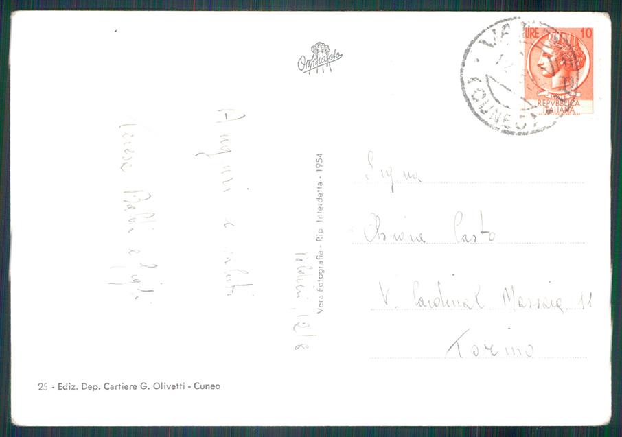 Cuneo Valdieri Foto FG cartolina MZ0918 – retro