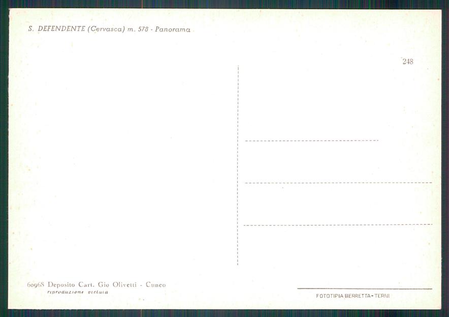 Cuneo Cervasca San Defendente FG cartolina MZ0933 – retro