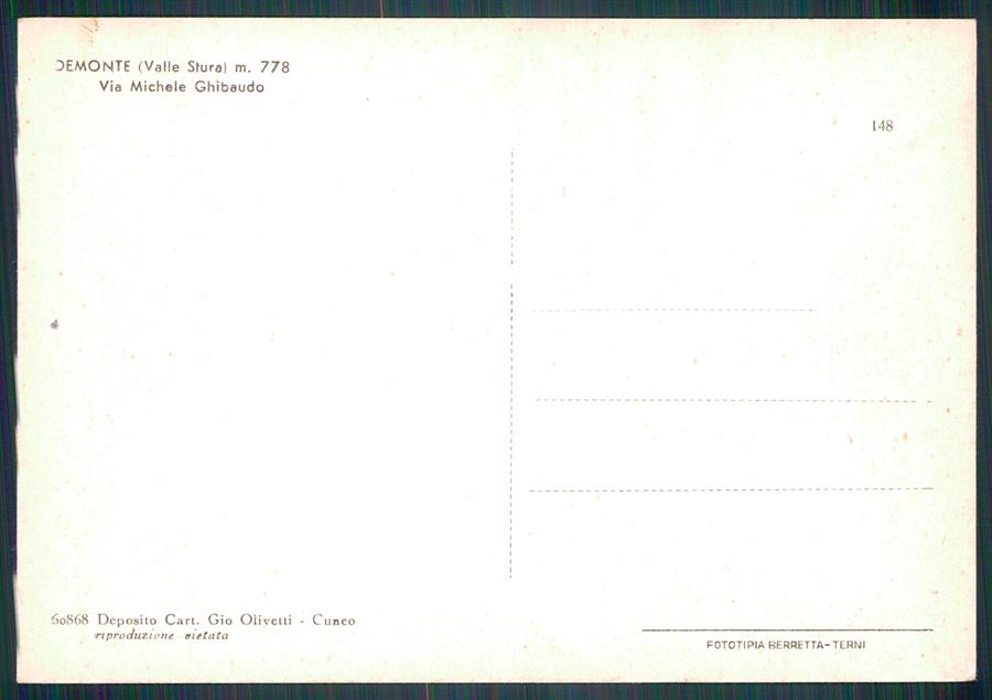 Cuneo Demonte Auto FG cartolina MZ0934 – retro