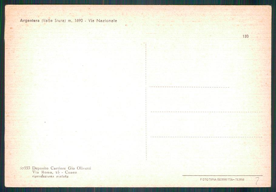 Cuneo Argentera FG cartolina MZ0943 – retro