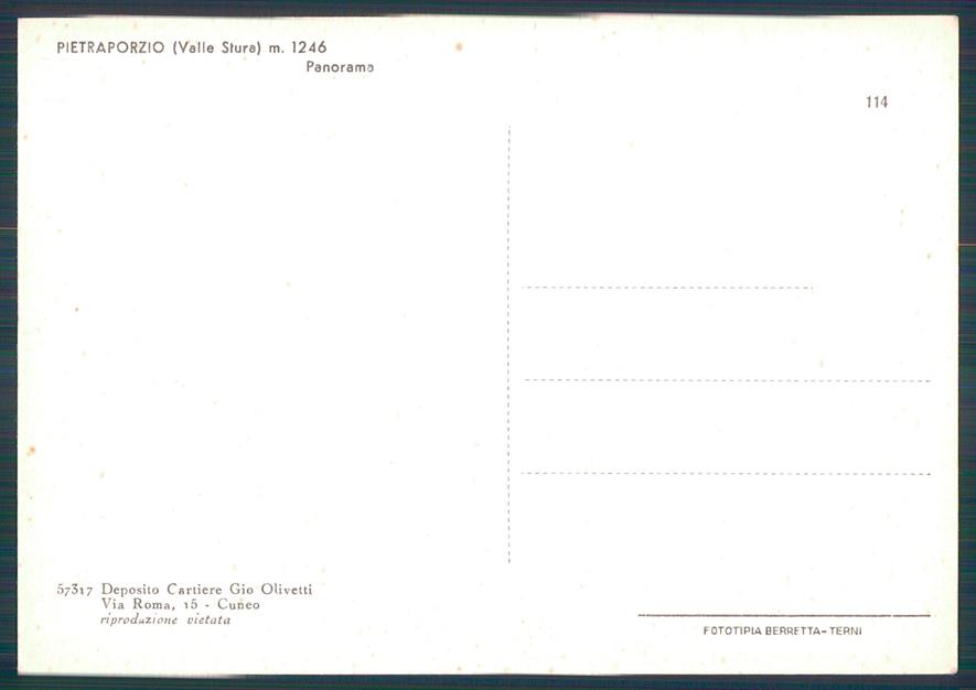 Cuneo Pietraporzio FG cartolina MZ0954 – retro