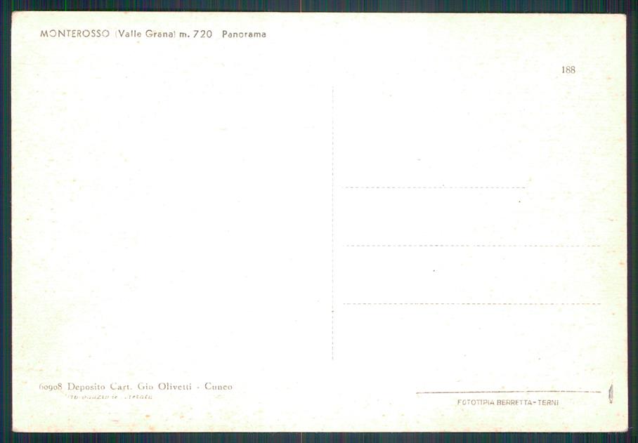 Cuneo Monterosso Valle Grana FG cartolina MZ0968 – retro