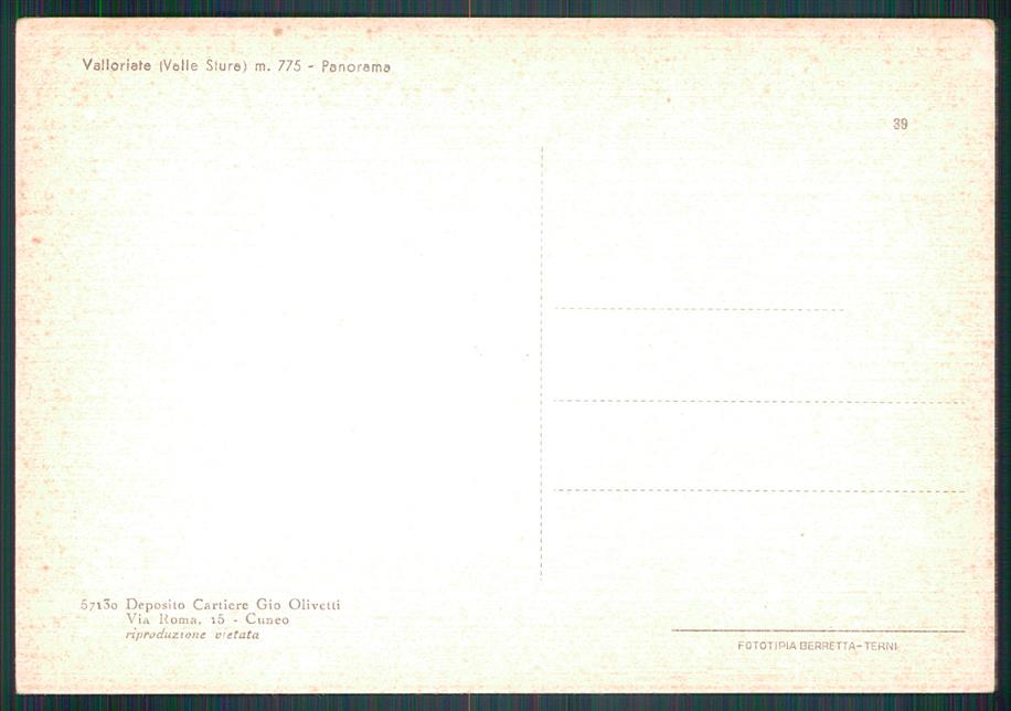 Cuneo Valloriate FG cartolina MZ0971 – retro