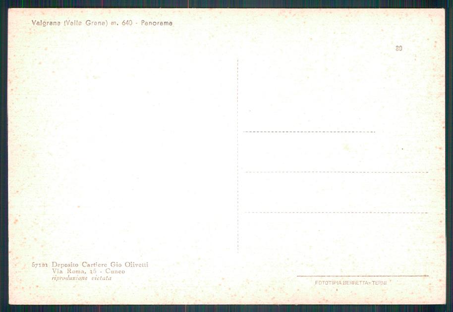 Cuneo Valgrana Valle Grana FG cartolina MZ0975 – retro