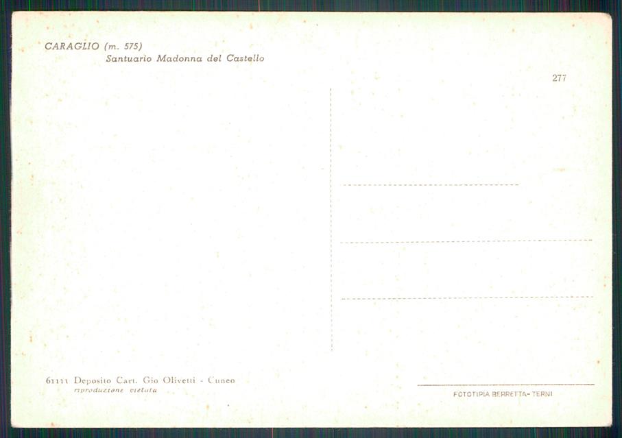 Cuneo Caraglio FG cartolina MZ0981 – retro