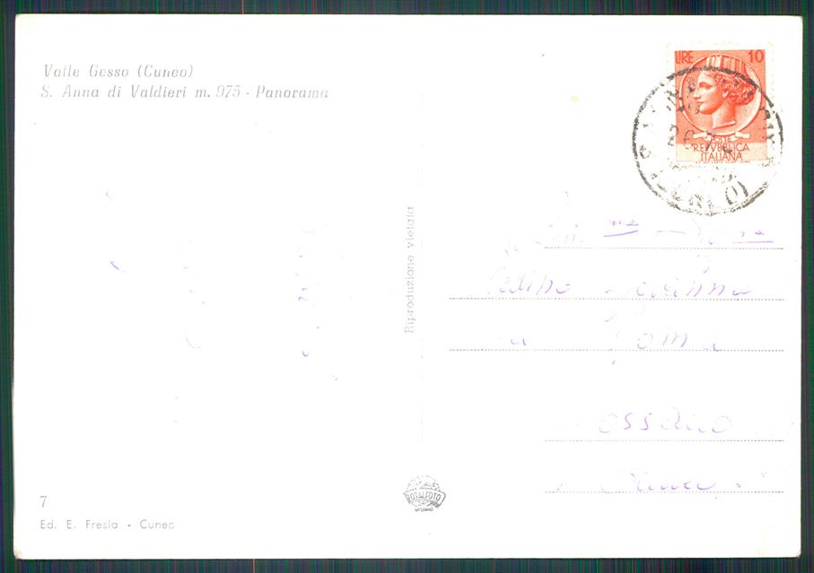 Cuneo Valdieri Sant'Anna di Foto FG cartolina MZ0989 – retro