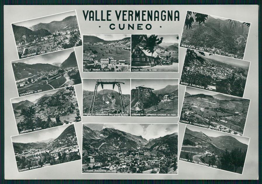 Cuneo Valle Vermenagna Mappa Foto FG cartolina MZ1007 – fronte