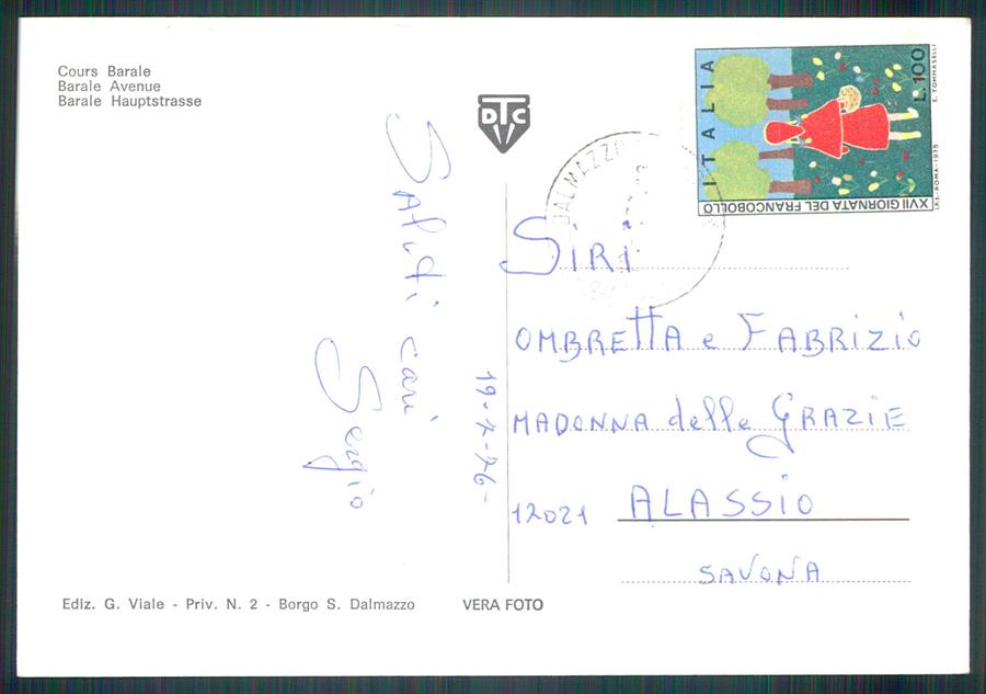 Cuneo Borgo San Dalmazzo Corso Baraloe Auto Foto FG cartolina MZ1013 – retro