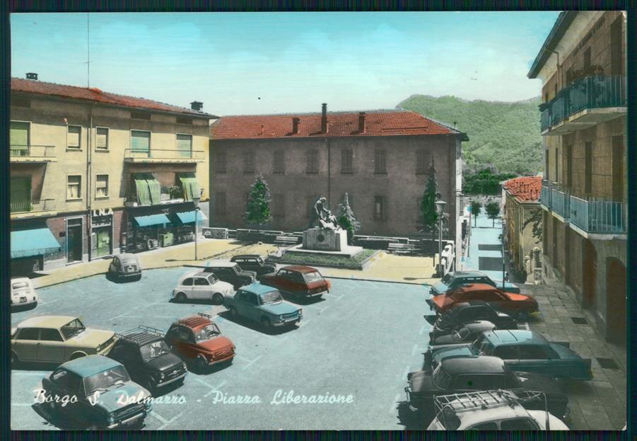 Cuneo Borgo San Dalmazzo Piazza Liberazione Auto Foto FG cartolina MZ1016 – fronte