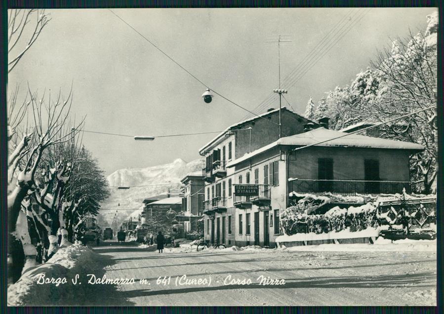 Cuneo Borgo San Dalmazzo Corso Nizza Nevicata Foto FG cartolina MZ1021 – fronte