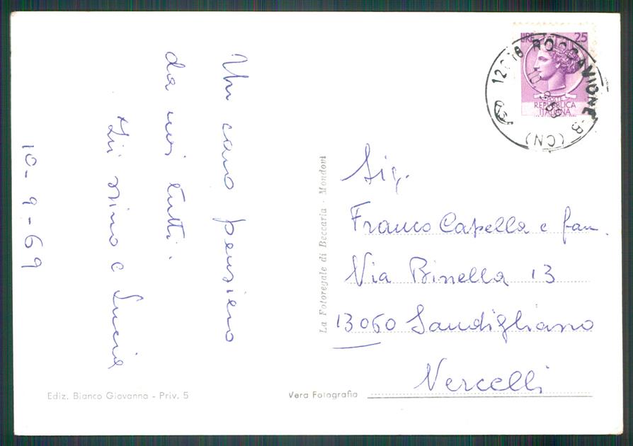 Cuneo Borgo San Dalmazzo Corso Mazzini Auto Foto FG cartolina MZ1023 – retro