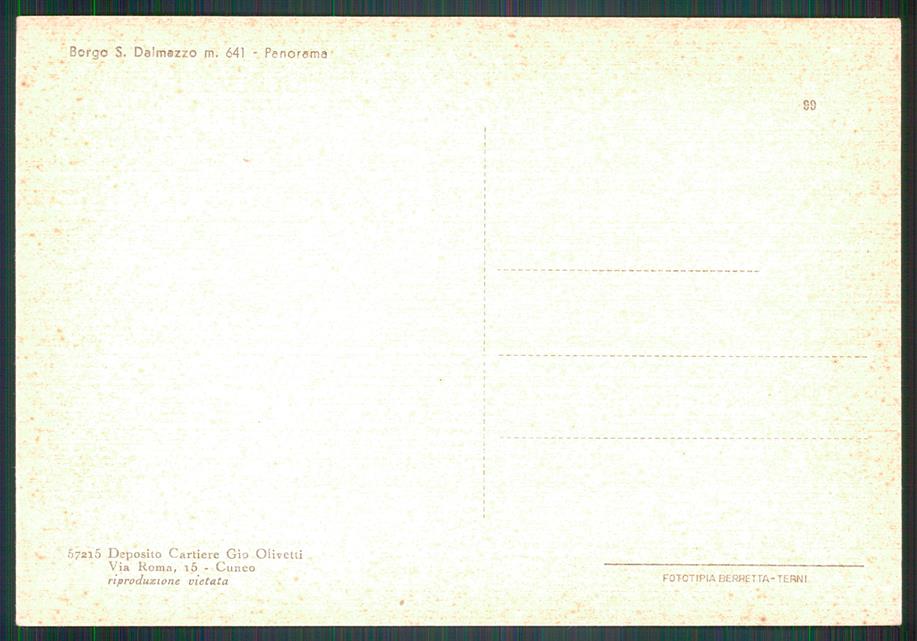 Cuneo Borgo San Dalmazzo FG cartolina MZ1037 – retro