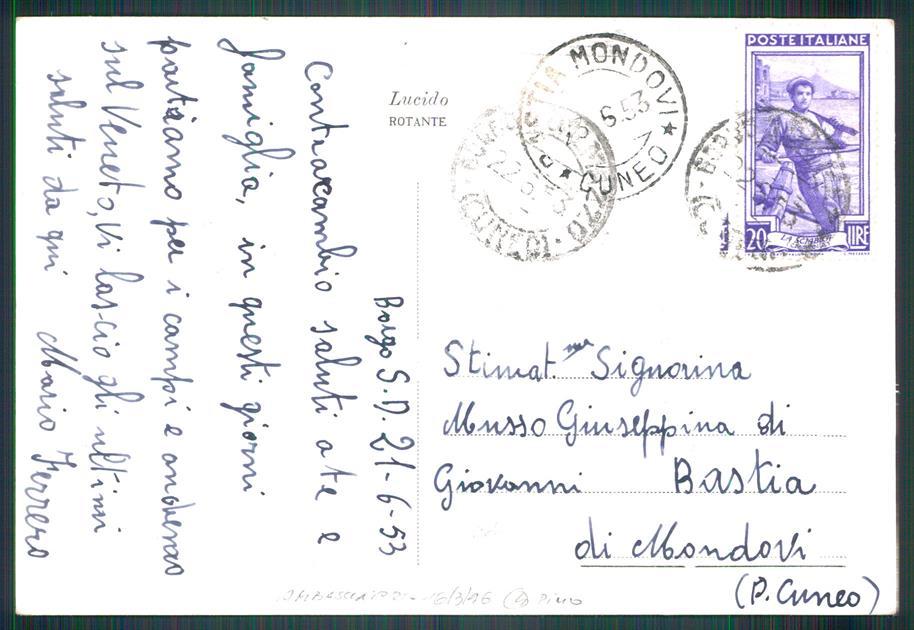 Cuneo Borgo San Dalmazzo Italcementi Madonna di Monserrato FG cartolina MZ1038 – retro