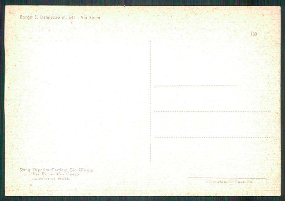Cuneo Borgo San Dalmazzo Via Roma FG cartolina MZ1041 – retro