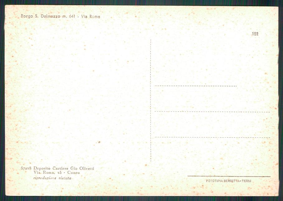 Cuneo Borgo San Dalmazzo Via Roma FG cartolina MZ1043 – retro