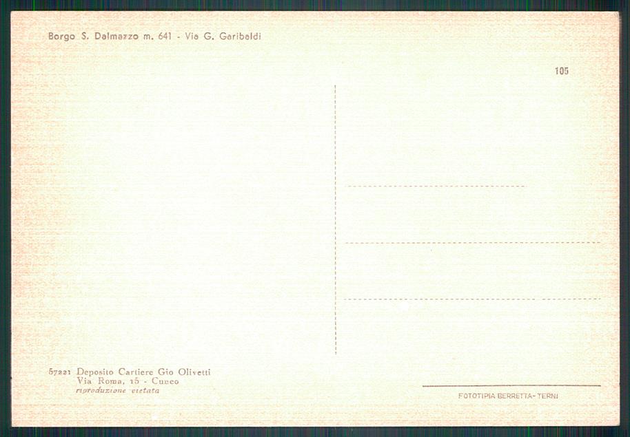 Cuneo Borgo San Dalmazzo Via Garibaldi FG cartolina MZ1047 – retro