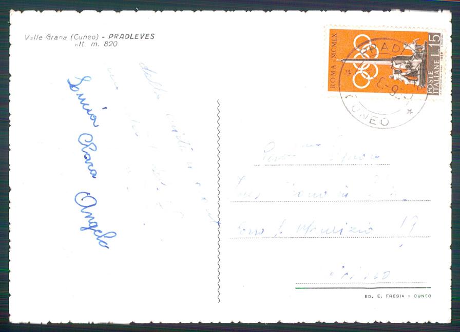 Cuneo Pradleves Valle Grana PIEGHINA FG cartolina MZ1058 – retro