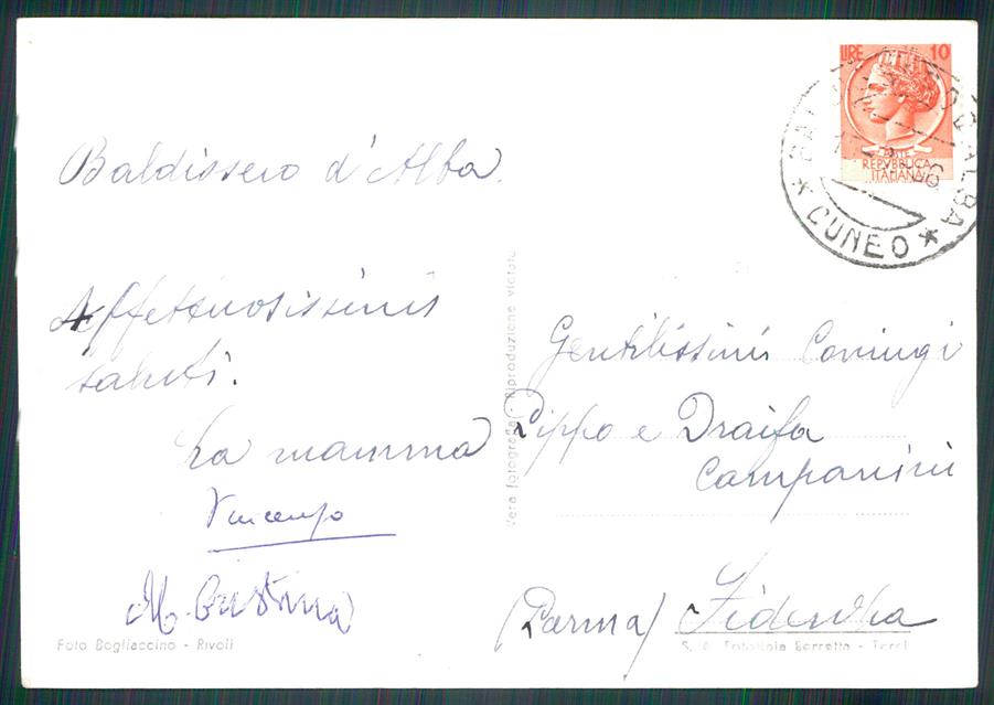 Cuneo Baldissero d'Alba Foto FG cartolina MZ1082 – retro