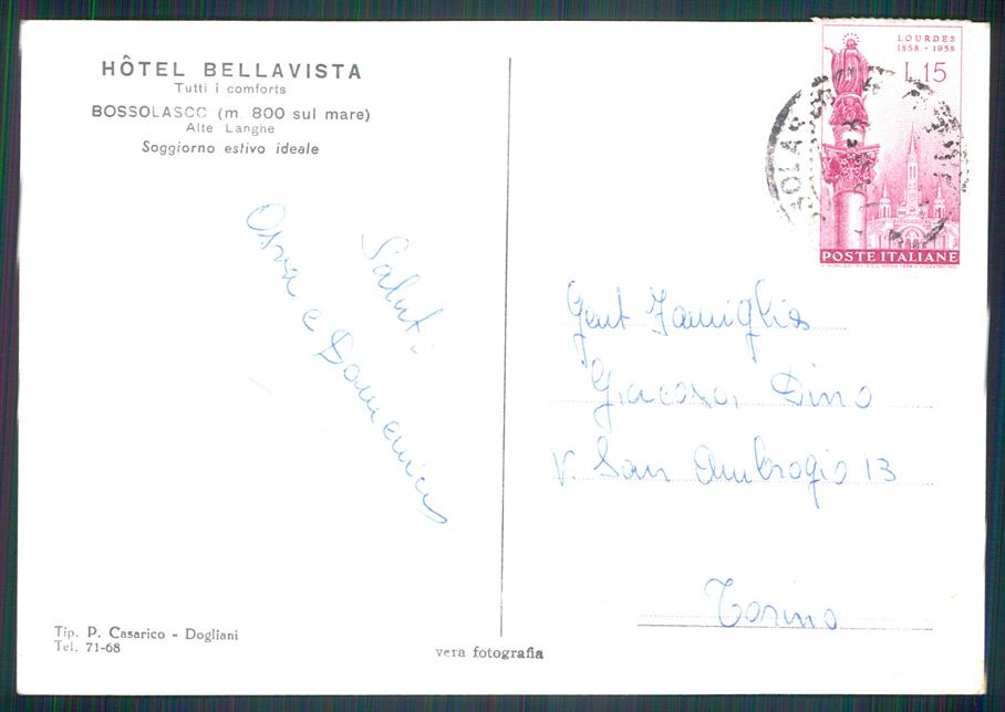 Cuneo Bossolasco Auto Foto FG cartolina MZ1096 – retro