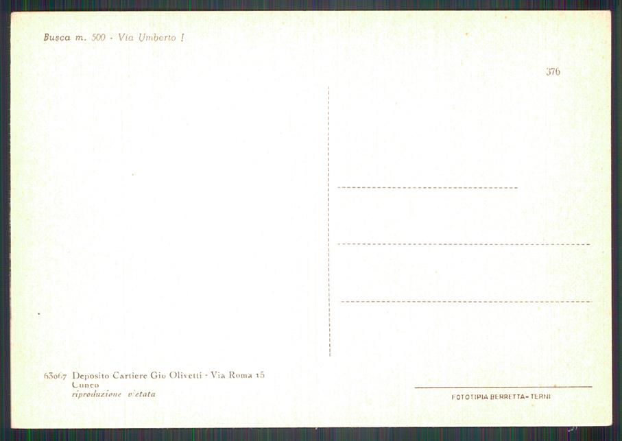 Cuneo Busca Bar Via Umberto I FG cartolina MZ1115 – retro