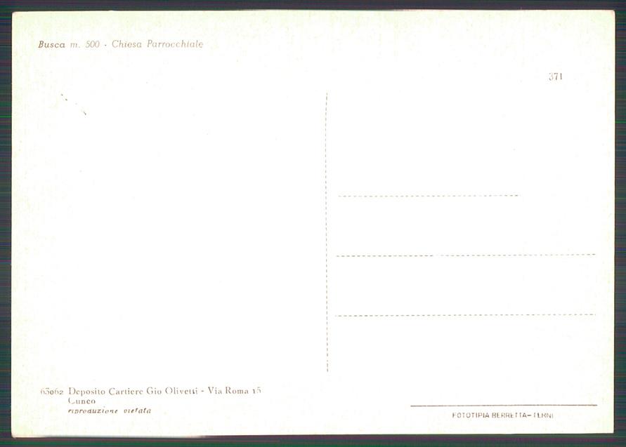 Cuneo Busca Chiesa Parrocchiale FG cartolina MZ1120 – retro