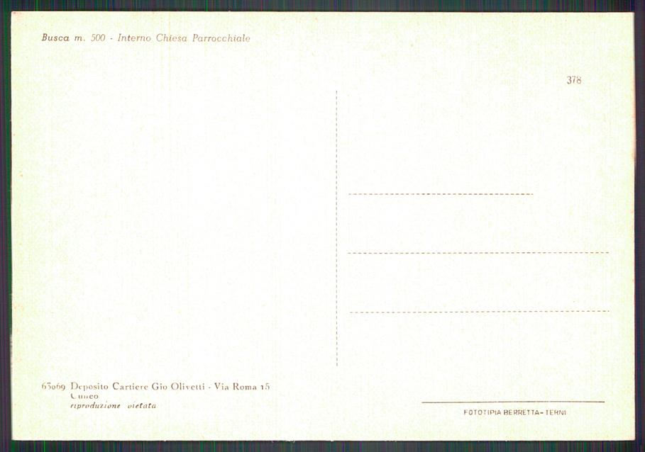 Cuneo Busca Chiesa Parrocchiale FG cartolina MZ1122 – retro